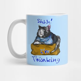 wise cat thinking Mug